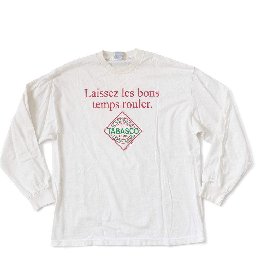 Vintage Tabasco Laissez Les Bons Temps Rouler Long Sleeve Shirt USA XL